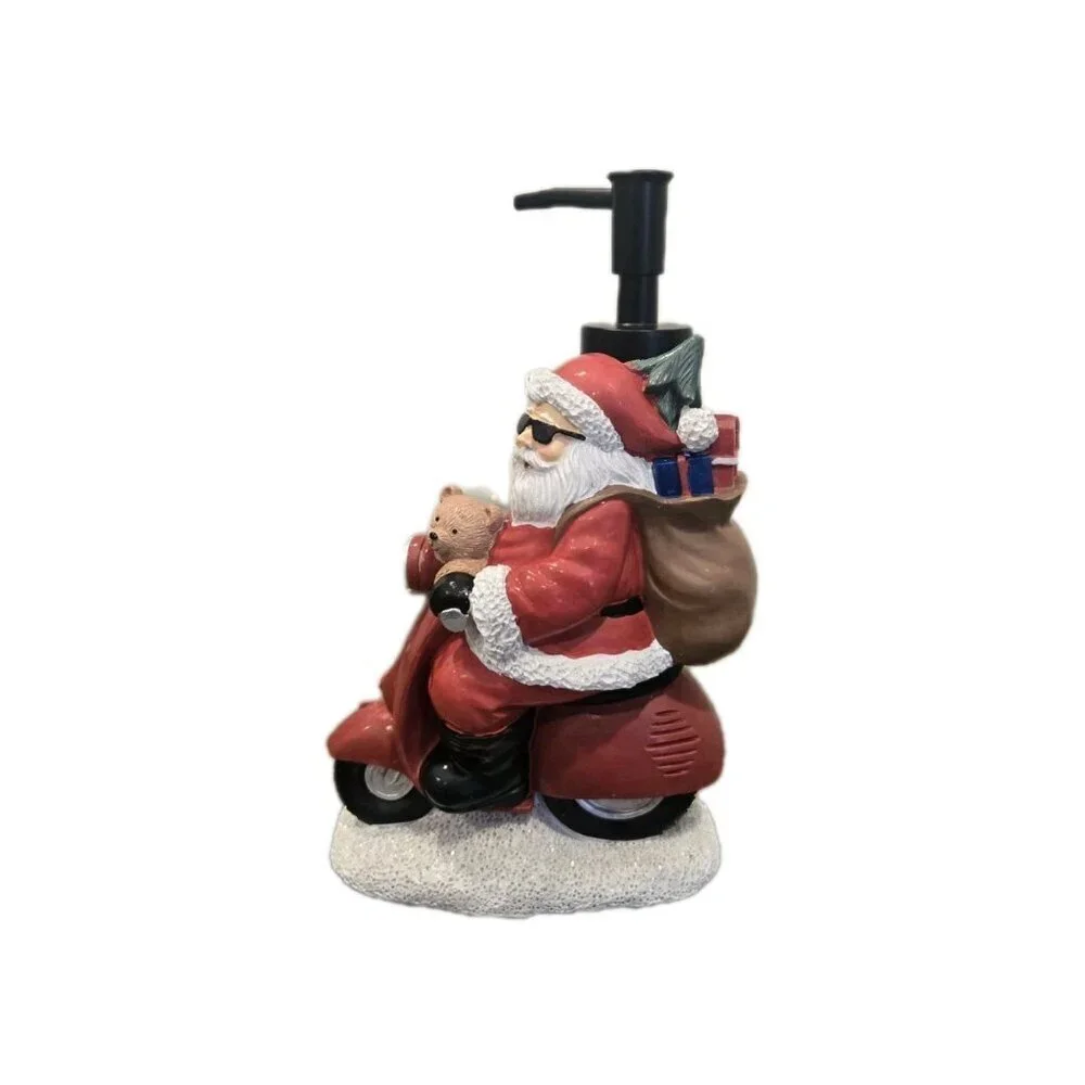 New Christmas Funny Santa Claus Riding Vespa Scooter Soap Dispenser Decoration